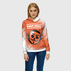 Толстовка-худи женская БАБЛ КВАС Абстракция, цвет: 3D-белый — фото 2