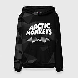 Толстовка-худи женская Arctic Monkeys Серая Геометрия, цвет: 3D-черный