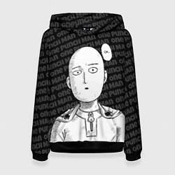 Толстовка-худи женская One Punch Man - Сайтама Ванпанчмен, цвет: 3D-черный