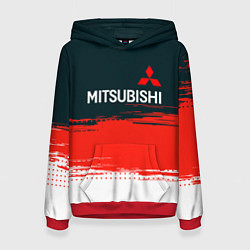 Толстовка-худи женская Mitsubishi - Auto бренд, цвет: 3D-красный
