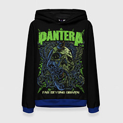 Толстовка-худи женская Pantera green череп, цвет: 3D-синий