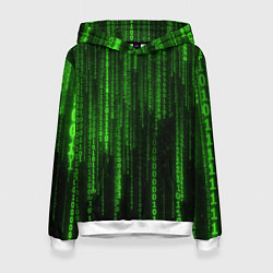 Толстовка-худи женская Бегущий по коду, цвет: 3D-белый