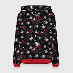 Толстовка-худи женская Photographer Фотограф, цвет: 3D-красный