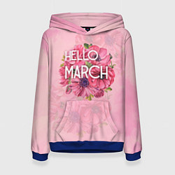 Толстовка-худи женская Hello march, цвет: 3D-синий