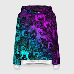 Толстовка-худи женская AHEGAO NEON GIRL НЕОНОВЫЙ АХЕГАО, цвет: 3D-белый