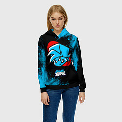 Толстовка-худи женская ФРАЙДЕЙ НАЙТ ФАНКИН - ПАРЕНЬ - Краска, цвет: 3D-черный — фото 2