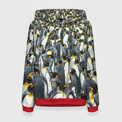 Толстовка-худи женская Пингвины Penguins, цвет: 3D-красный