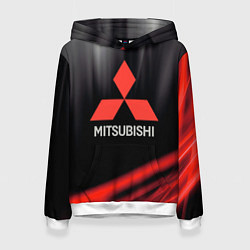 Толстовка-худи женская Mitsubishi митсубиси sport, цвет: 3D-белый