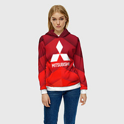 Толстовка-худи женская Митсубиси mitsubishi, цвет: 3D-белый — фото 2