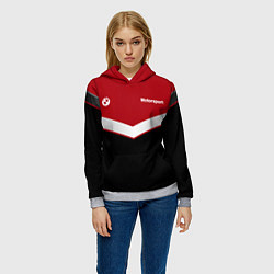 Толстовка-худи женская БМВ BMW UNIFORM RED, цвет: 3D-меланж — фото 2