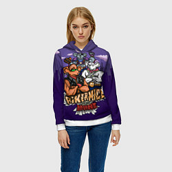 Толстовка-худи женская Мыши-Байкеры с Марса Рокеры, цвет: 3D-белый — фото 2