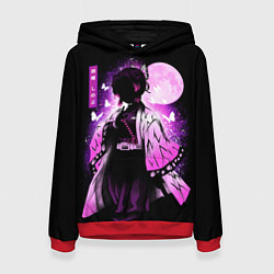 Толстовка-худи женская Шинобу Кочо силуэт Клинок рассекающего демона, цвет: 3D-красный