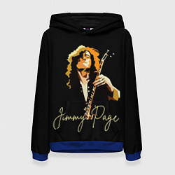 Толстовка-худи женская Led Zeppelin Лед Зеппелин Jimmy Page, цвет: 3D-синий