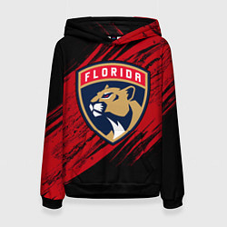 Толстовка-худи женская Florida Panthers, Флорида Пантерз, NHL, цвет: 3D-черный