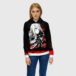 Толстовка-худи женская Алиса Цуберг, цвет: 3D-белый — фото 2