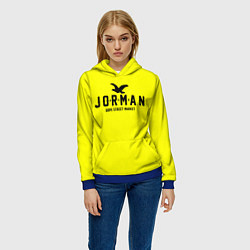 Толстовка-худи женская Узор Yellow Jorman Air Dope Street Market, цвет: 3D-синий — фото 2