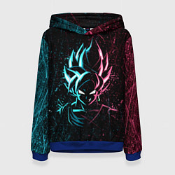 Толстовка-худи женская Неоновый Гоку Блек Аниме Anime Dragon Ball, цвет: 3D-синий