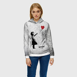 Толстовка-худи женская Бэнкси Всегда есть надежда There is Always Hope Ba, цвет: 3D-белый — фото 2