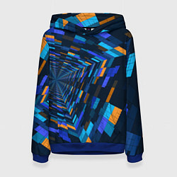 Толстовка-худи женская Geometric pattern Fashion Vanguard, цвет: 3D-синий