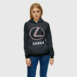 Толстовка-худи женская LEXUS Lexus - Карбон, цвет: 3D-черный — фото 2