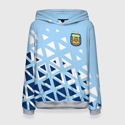 Толстовка-худи женская Сборная Аргентины футбол, цвет: 3D-меланж