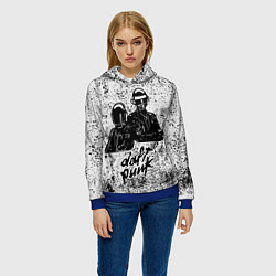 Толстовка-худи женская Daft Punk B&W, цвет: 3D-синий — фото 2