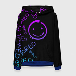 Толстовка-худи женская Neon Bored Half pattern, цвет: 3D-синий