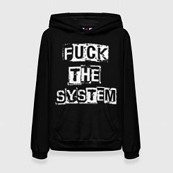 Толстовка-худи женская FACK THE SYSTEM, цвет: 3D-черный