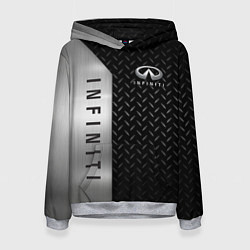 Толстовка-худи женская INFINITI ИНФИНИТИ СТАЛЬ, цвет: 3D-меланж