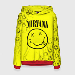 Толстовка-худи женская NIRVANA лого, цвет: 3D-красный