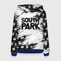 Толстовка-худи женская Южный парк - персонажи и логотип South Park, цвет: 3D-синий