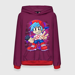 Толстовка-худи женская Бойфренд Boyfriend FNF, цвет: 3D-красный