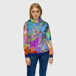 Толстовка-худи женская Abstract color pattern Summer 2022, цвет: 3D-синий — фото 2
