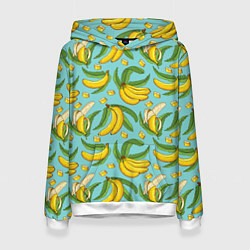 Толстовка-худи женская Banana pattern Summer Fashion 2022, цвет: 3D-белый