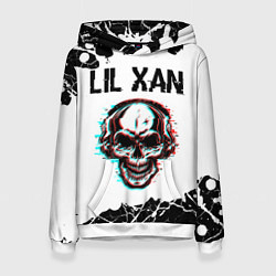 Толстовка-худи женская Lil Xan ЧЕРЕП Краска, цвет: 3D-белый