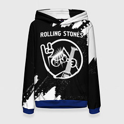 Толстовка-худи женская Rolling Stones - КОТ - Краска, цвет: 3D-синий