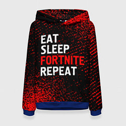 Толстовка-худи женская Eat Sleep Fortnite Repeat Арт, цвет: 3D-синий