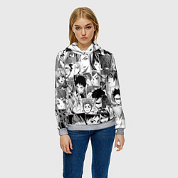 Толстовка-худи женская Повар боец Сома pattern, цвет: 3D-меланж — фото 2