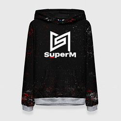 Толстовка-худи женская Superm мелкие брызги красок, цвет: 3D-меланж