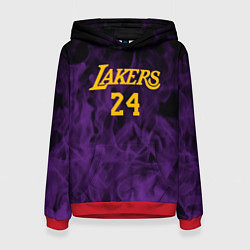 Толстовка-худи женская Lakers 24 фиолетовое пламя, цвет: 3D-красный