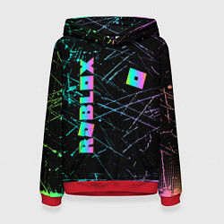 Толстовка-худи женская ROBLOX неоновый логотип, цвет: 3D-красный