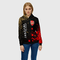 Толстовка-худи женская АРСЕНАЛ Arsenal Pro Football Краска, цвет: 3D-черный — фото 2