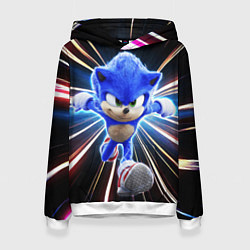 Толстовка-худи женская Speed Sonic, цвет: 3D-белый
