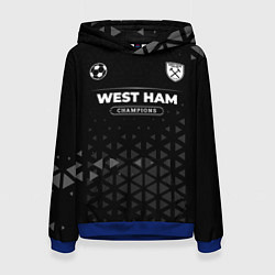 Толстовка-худи женская West Ham Champions Uniform, цвет: 3D-синий