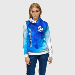 Толстовка-худи женская VOLKSWAGEN Volkswagen Пламя, цвет: 3D-белый — фото 2