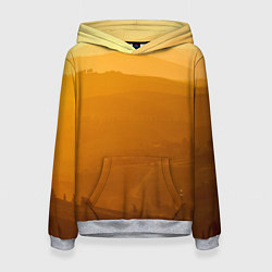 Толстовка-худи женская Закат в пригороде, цвет: 3D-меланж