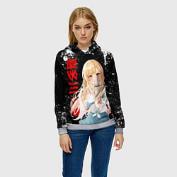 Толстовка-худи женская МАРИН КИТАГАВА - БРЫЗГИ КРАСКИ, цвет: 3D-меланж — фото 2