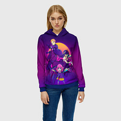 Толстовка-худи женская СЕМЬЯ ШПИОНА SPY X FAMILY ЛОЙД, АНЯ, ЙОР, цвет: 3D-синий — фото 2