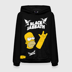Толстовка-худи женская Black Sabbath Гомер Симпсон Simpsons, цвет: 3D-черный