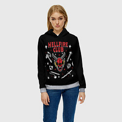 Толстовка-худи женская HELLFIRE CLUB STRANGER THINGS, цвет: 3D-меланж — фото 2